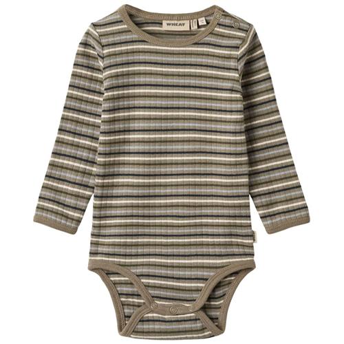 Wheat GOTS Berti Stribet Babybody Beige | Beige | 80 cm