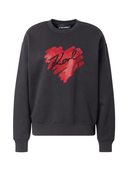 Se Karl Lagerfeld Sweatshirt 'HEARTS'  blodrød / sort ved About You