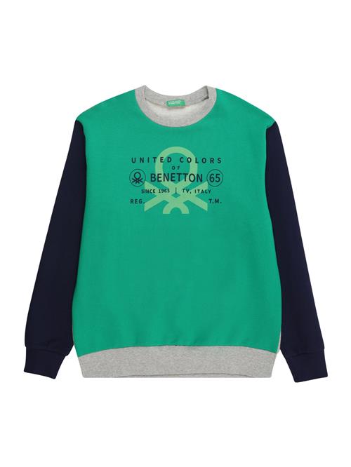 UNITED COLORS OF BENETTON Sweatshirt  grå / grøn / sort