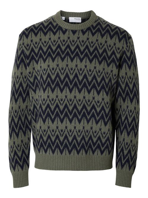 SELECTED HOMME Pullover 'SLHPINE'  navy / mørkegrøn