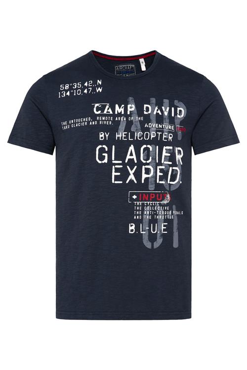 CAMP DAVID Bluser & t-shirts 'Heli Flight'  marin / mørkerød / hvid