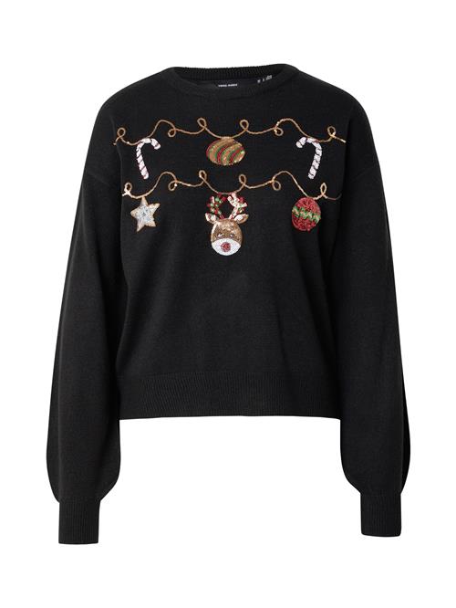 VERO MODA Pullover 'VMGARLAND'  brun / rød / sort / hvid