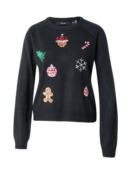 VERO MODA Pullover 'VMXMASORNAMENTS'  grøn / blodrød / sort / sølv