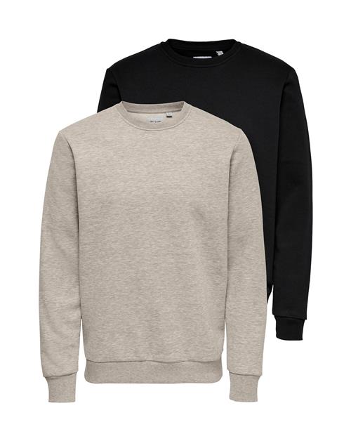 Only & Sons Sweatshirt 'ONSCERES'  beige-meleret / sort