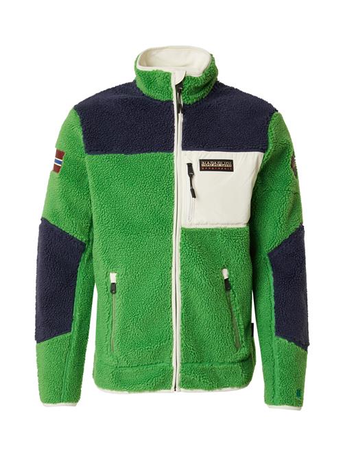 NAPAPIJRI Fleecejakke 'YUPIK'  navy / lime / blodrød / hvid