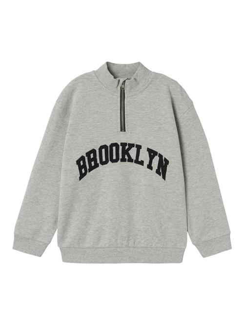 NAME IT Sweatshirt 'NKMSTYN'  grå-meleret / sort