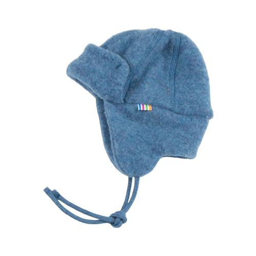 Se Joha Blå Uld Baby Beanie med Slipslukning | Blå | 48 cm ved Babyshop