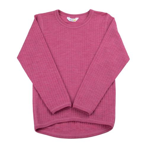 Joha Long-Sleeved Merino Wool T-Shirt Pink | Lyserød | 110 cm