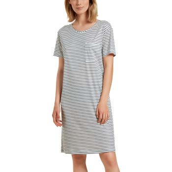 Se Calida Circular Sleep Nightdress Hvid/Marine tencel Medium Dame ved Timarco