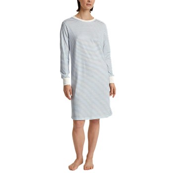 Se Calida Cotton Stripes Nightdress Lyseblå Stribe bomuld Small Dame ved Timarco