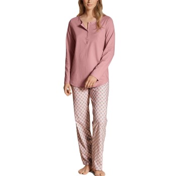 Se Calida Lovely Nights Pyjama Button Tab Rosa Mønster  bomuld X-Large Dame ved Timarco