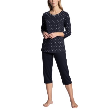 Calida Night Lovers Threequarter Pyjama Mørkblå bomuld Small Dame