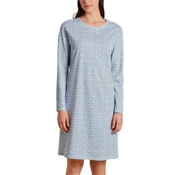 Se Calida Nights Long Arm Sleepshirt Blå Mønster bomuld Medium Dame ved Timarco