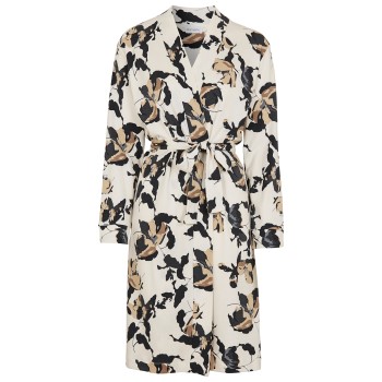 Damella Greymelange Flower Wrap Around Robe Creme X-Large Dame