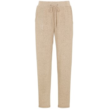 Damella Knitted Lounge Pants Beige Large Dame