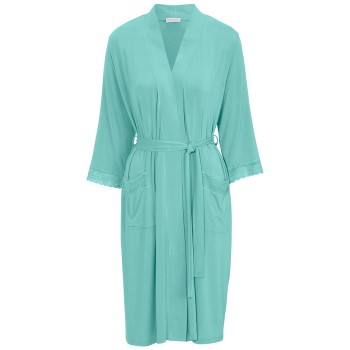 Damella Viscose Plain Lace Robe Aqua viskose Small Dame