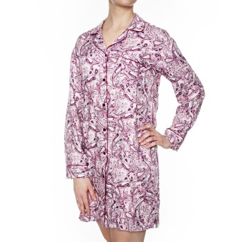 Damella Woven Viscose Nightshirt Rosa Mønster  viskose Small Dame