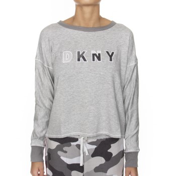 Se DKNY Homewear DKNY Urban Armor LS Top Grå Large Dame ved Timarco