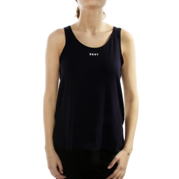 Se DKNY Homewear DKNY Walk The Line Tank Marineblå polyester X-Small Dame ved Timarco