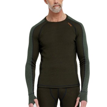 Dovre Jacquard Baselayer Militærgrøn  uld Medium Herre