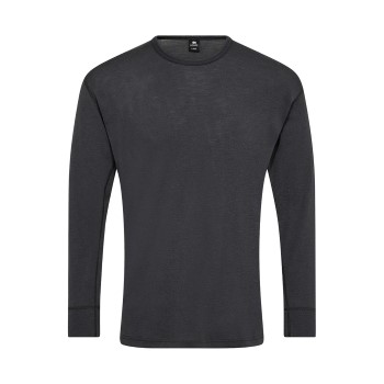 Dovre Long Sleeve Wool Crew Neck Mørkgrå  merinould Large Herre