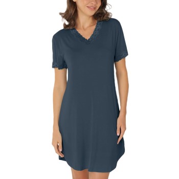 Lady Avenue Bamboo Nightdress SS Marineblå Bambus Medium Dame