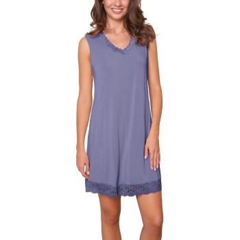 Lady Avenue Bamboo With Short Sleeve Nightdress Blå Bambus Medium Dame