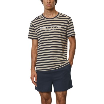 Se Marc O'Polo Marc O Polo Men Short Set Pyjama Beige/marine bomuld XX-Large Herre ved Timarco