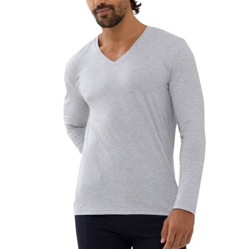 Se Mey Dry Cotton Colour Long Sleeves Gråmelerad XX-Large Herre ved Timarco