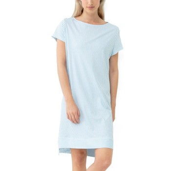 Mey Elva Nightshirt Hvid/Blå bomuld 38 Dame