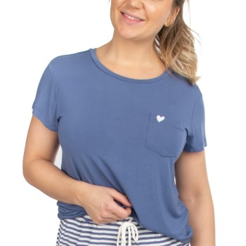 Se Missya Softness Modal T-shirt Blå modal Small Dame ved Timarco