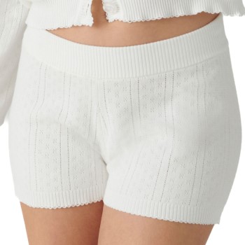 PJ Salvage Sweatheart Pointelle Short Hvid Mønster bomuld Small Dame