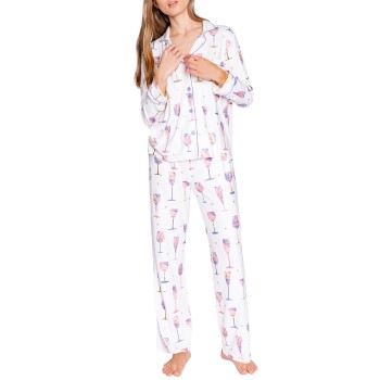 PJ Salvage Wine And Cocktail Glasses Pyjama Hvid polyester X-Small Dame