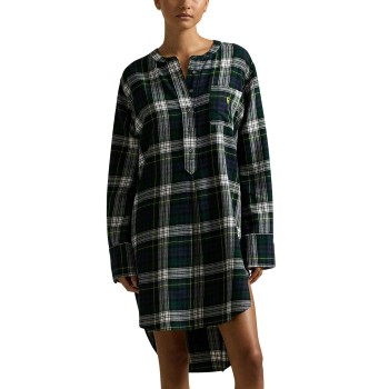 Polo Ralph Lauren Cozy Flannel Tunic Sort/Grøn bomuld Medium Dame