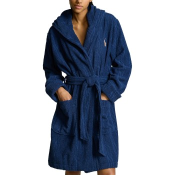 Polo Ralph Lauren Hooded Terry Bathrobe Marineblå bomuld L/XL Dame