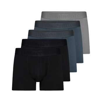 Resteröds 10P Gunnar Bamboo Boxer Sort/Blå Medium Herre