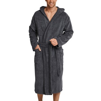 Schiesser Essentials Terry Cloth Bathrobe Grå bomuld Small Herre