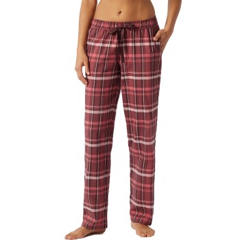 Se Schiesser Mix and Relax Long Flannel Pants Rød/Brun bomuld 40 Dame ved Timarco