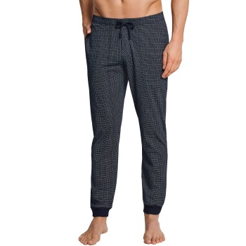 Se Schiesser Mix and Relax Lounge Pants With Cuffs Blå Mønster bomuld Large Herre ved Timarco