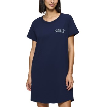 Triumph Nightdress Short Sleeve Marineblå bomuld 46 Dame