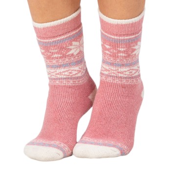 Trofé Trofe Knitted Patterned Wool Sock Strømper Rosa Str 35/38 Dame