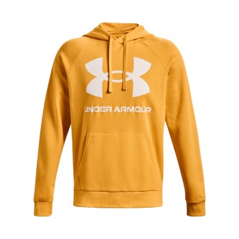 Under Armour Rival Fleece Big Logo Hoodie Orange/Hvid Large Herre