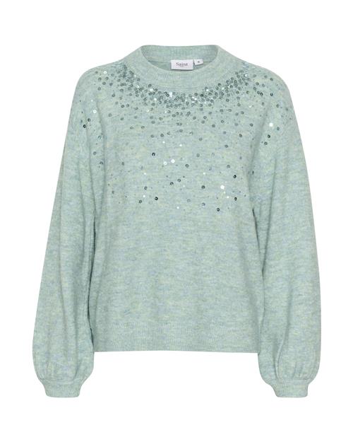 SAINT TROPEZ Pullover 'Barbel'  blå-meleret / sølv