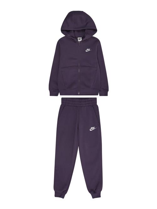 Nike Sportswear Joggingdragt 'Club Fleece'  brombær / hvid