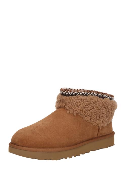 UGG Boots 'Classic Ultra Mini Maxi Curly'  karamel / mørkebrun / hvid