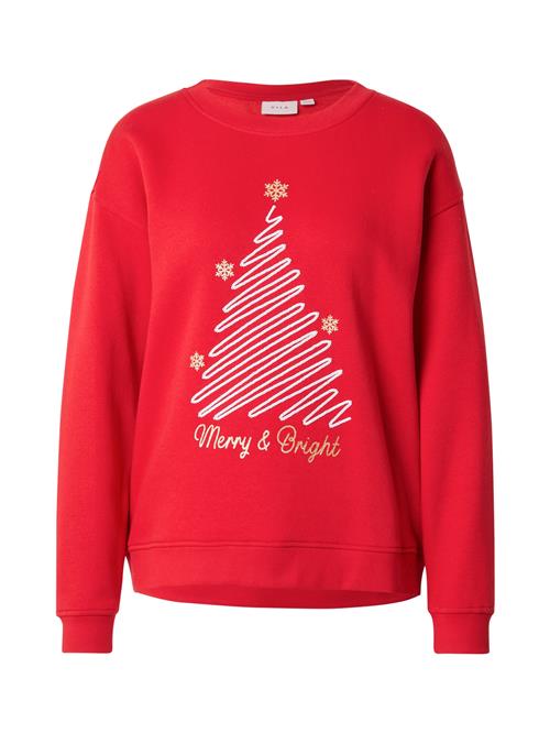 VILA Sweatshirt 'VIHOLY CHRISTMAS'  guld / rød / hvid