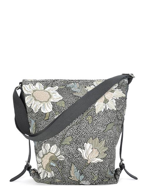 Ceannis Shoulder Bag Black Flower Linen Ceannis Patterned