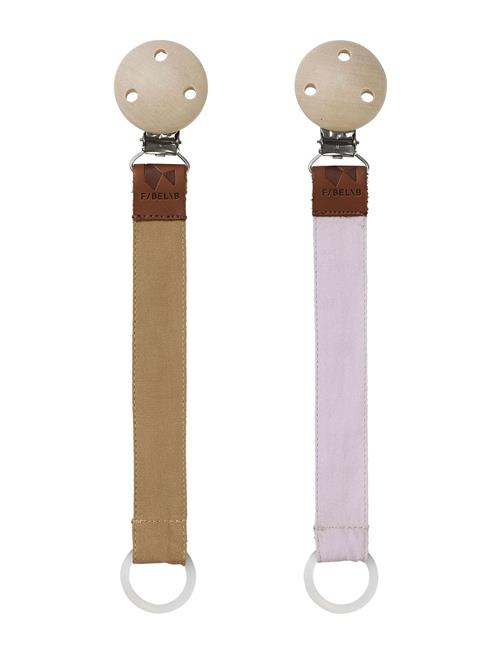 Se Fabelab Pacifier Strap - Lilac - Caramel - 2 Pack Fabelab Patterned ved Booztlet