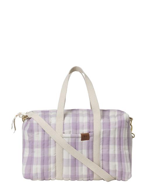 Quilted Gym Bag - Lilac Checks Fabelab Purple