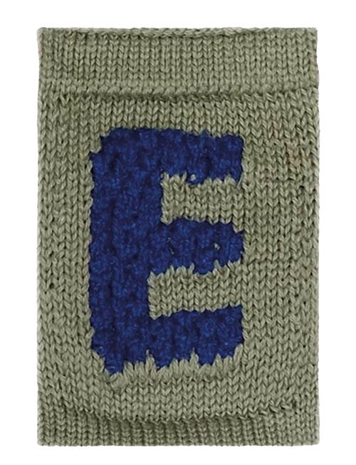 Knitted Letter E, Blue Smallstuff Green